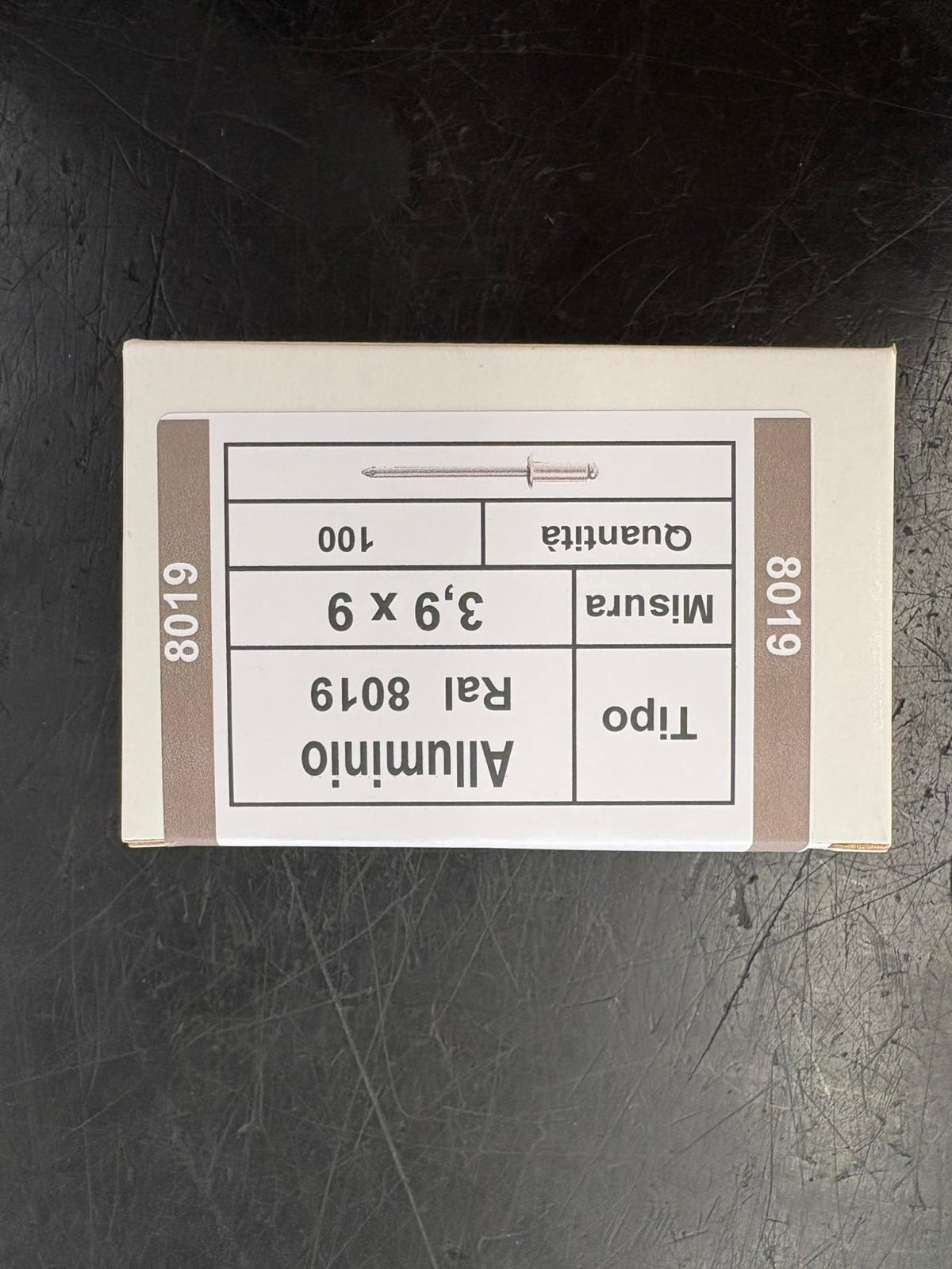 Rivetti in Alluminio TM 3,9x9 mm - Sacchetto da 100 pezzi