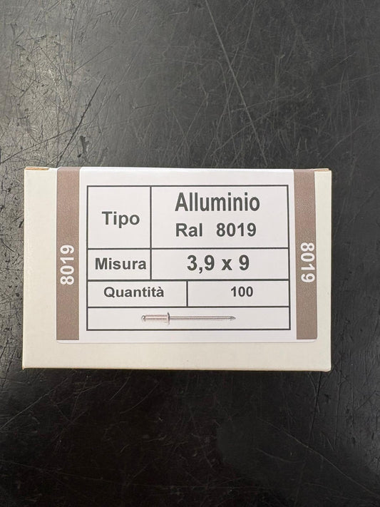 Rivetti in Alluminio TM 3,9x9 mm - Sacchetto da 100 pezzi